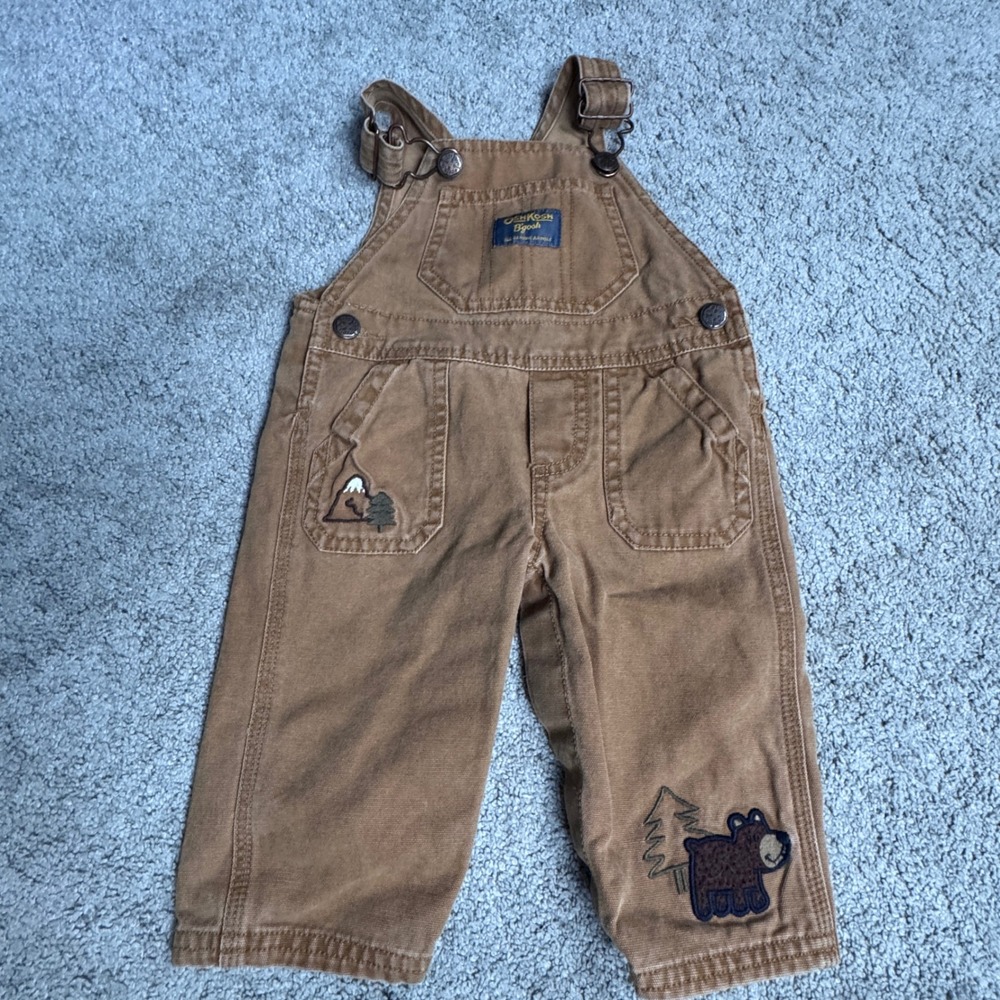 Osh Kosh Bgosh Baby Boy 6M Overalls with a Bear - Picture 1 of 6